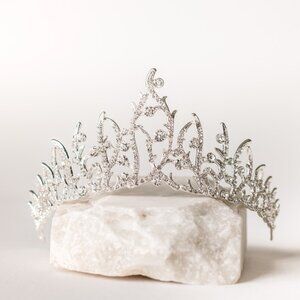 Silver Crystal Half Circle Tiara